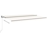 vidaXL Avtomatska tenda LED + senzor 500x350 cm krem | Shoptok.si