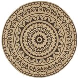  Ručno rađeni tepih od jute s tamnosmeđim uzorkom 90 cm | shoptok.hr