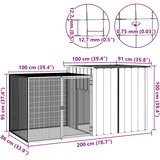  Kavez za kokoši antracit 200 x 91 x 100 cm pocinčani čelik | Eponuda.ba