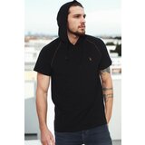 Dewberry T8570 HOODED MEN'S T-SHIRT-DARK BLACK Cene