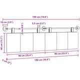  Držeće uzglavlje Zidne Tamnozelena 190 x 55 x 5 cm tkanina - Tamnozelena 180 cm bez LED | shoptok.hr