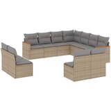  11-dijelni set vrtnih sofa s jastucima bež od poliratana | shoptok.hr