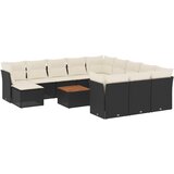  13-dijelni set vrtnih sofa s jastucima poliratan crni | shoptok.hr