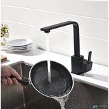 EYN Mat črna nizkotlačna kuhinjska armatura NT1252 | Pipa na tri cevi za grelnike | Shoptok.si