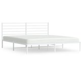 The Living Store Kovinski posteljni okvir z vzglavjem bel 200x200 cm - Posteljni Okvir, (21524508) | Shoptok.si