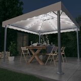 vidaXL Paviljon z LED lučkami 300x300 cm krem aluminij | Shoptok.si