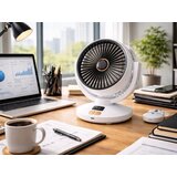 Bežična lcd baterija. ventilator automatska oscilacija usb 22cm bijeli | shoptok.hr