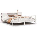 vidaXL Knjižna postelja brez vzmetnice bela 200x200 cm trdna borovina | Shoptok.si