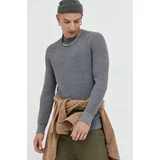 Superdry Pamučni pulover za muškarce, boja: siva,
