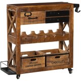 Interia Home & Living Vitrina za vino od masivnog manga u prirodnoj boji broj boca 5 kom, 100x92x30 cm Ravi – | shoptok.hr