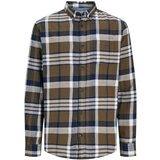 Jack & Jones muška karirana košulja 12235982, teget-braon Cene