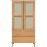  Komoda SENJA smeđa izgled ratana 90x55x175 cm masivna borovina | shoptok.hr