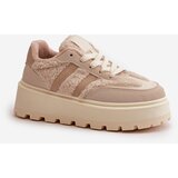 Boto Warm Women's Platform Sneakers with Fur Beige Daivlene | Shoptok.si