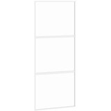  Klizna vrata bijela 90 x 205 cm od kaljenog stakla i aluminija | shoptok.hr