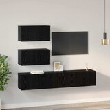  Set TV komoda 4 kom. Crni hrast Konstruirano drvo Crna 80 x 30 x 30 cm | shoptok.hr