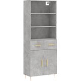  Visoka komoda siva betona 69,5x34x180 cm od konstruiranog drva | shoptok.hr