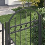  Ogradna vrata ASSEN 100 x 195 cm Čelik s prahom premazan Siva | shoptok.hr