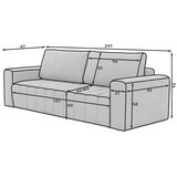 ELTAP Svjetlo smeđa baršunasti sklopiva/s prostorom za odlaganje sofa 247 cm Lazaro – | shoptok.hr