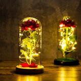  LED ruža pod staklenim zvonom za poklon i dekoraciju u
