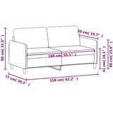  Dvosjed od tkanine crni 140 cm | shoptok.hr