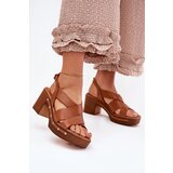 Zazoo Leather Heeled Sandals Cene