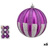 Set božićnih kuglica 10 cm Vijoličasta Srebrna PVC (6 kom.) Cijene