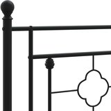 Metalni Kovinski posteljni okvir z vzglavjem črn 193x203 cm | Shoptok.si
