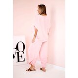 Kesi Włoski Viscose blouse + pants set powder pink | Shoptok.si