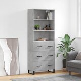 vidaXL Visoka komoda siva betona 69 5x34x180 cm od konstruiranog drva | shoptok.hr