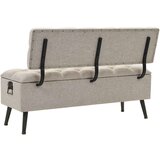 vidaXL Klop za shranjevanje z naslonjalom 110 cm krem blago | Shoptok.si