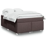 vidaXL Box spring postelja z vzmetnico temno rjava 160x200 cm blago | Shoptok.si
