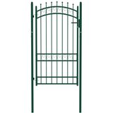 vidaXL vrata za ogradu sa šiljcima čelična 100 x 175 cm zelena | shoptok.hr