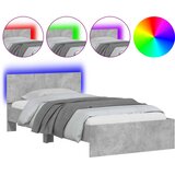  Okvir kreveta s uzglavljem LED siva boja betona 100 x 200 cm | shoptok.hr