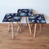 Hanah home 3Shp60 - Navy Blue Navy BlueBlueBeige Nesting Table (3 Pieces) | ePonuda.com