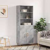 vidaXL Visoka komoda betonsko siva 69,5x34x180 cm inženirski les Cene