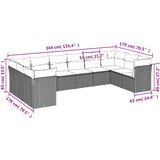  10-dijelni set vrtnih sofa poliratan s jastucima svijetlosivi | shoptok.hr