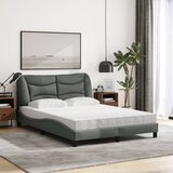 Krevet s madracem Hvar tamnosivi 140x190 cm od tkanine | Eponuda.com