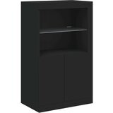  Komoda s LED svjetlima crna 162 x 37 x 100 cm | shoptok.hr