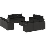  13-dijelni set vrtnih sofa s jastucima poliratan crni Crna | Shoptok.si