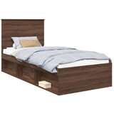  Okvir za krevet s uzglavljem Smeđi hrast 90 x 190 cm | shoptok.hr