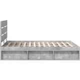  Konstrukcija postelje z vzglavjem Betonsko siva 150 x 200 cm, (5000103087) | Shoptok.si