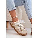 Boto Women's Platform Sneakers With Decorations Beige-Gold Vinness | Shoptok.si