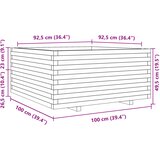  Vrtna sadilica voštano smeđe boje 100x100x49,5 cm od borovine | shoptok.hr