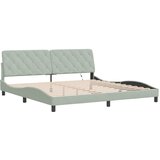  Okvir kreveta s LED-om bez madraca svijetlosivi 200x200cm baršunasti | shoptok.hr