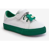 Kesi Children's sneakers Sneakers with pin, white and green Pennyn