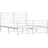 Metalni okvir kreveta uzglavlje i podnožje bijeli 140x200 cm | shoptok.hr