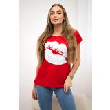 Kesi Blouse with red lip print | shoptok.hr