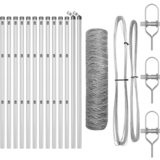 vidaXL Šesterokotna ograja 0.6x25 m pocinkano jeklo, Stebri 13 kom Ø32 mm 100 cm pocinkano jeklo Cene