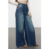 Trendyol Dark Blue Extra Wide High Waist Wide Leg Jeans | shoptok.hr