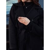 DStreet Płaszcz damski oversize CASHMELY długi drobno prążkowany czarny DStreet Płaszcz damski oversize CASHMELY długi drobno prążkowany czarny Slike